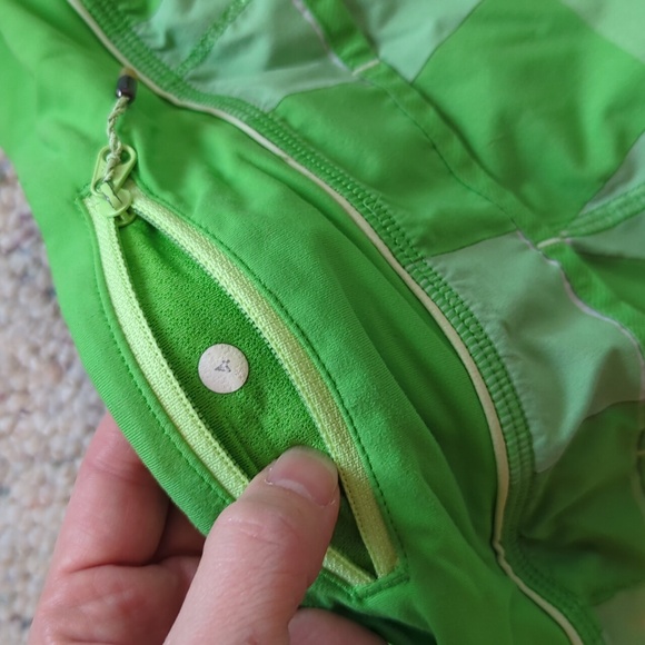 Lululemon Run Speed Short Gros Gingham Frond Frond Green and White size 4 - Picture 2 of 6